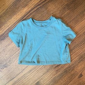 Green urban outfitters cropped shirt